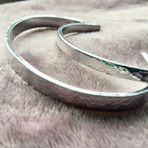 Textured Aluminium Cuff Bracelet - Personalised Wording Inside Cuff