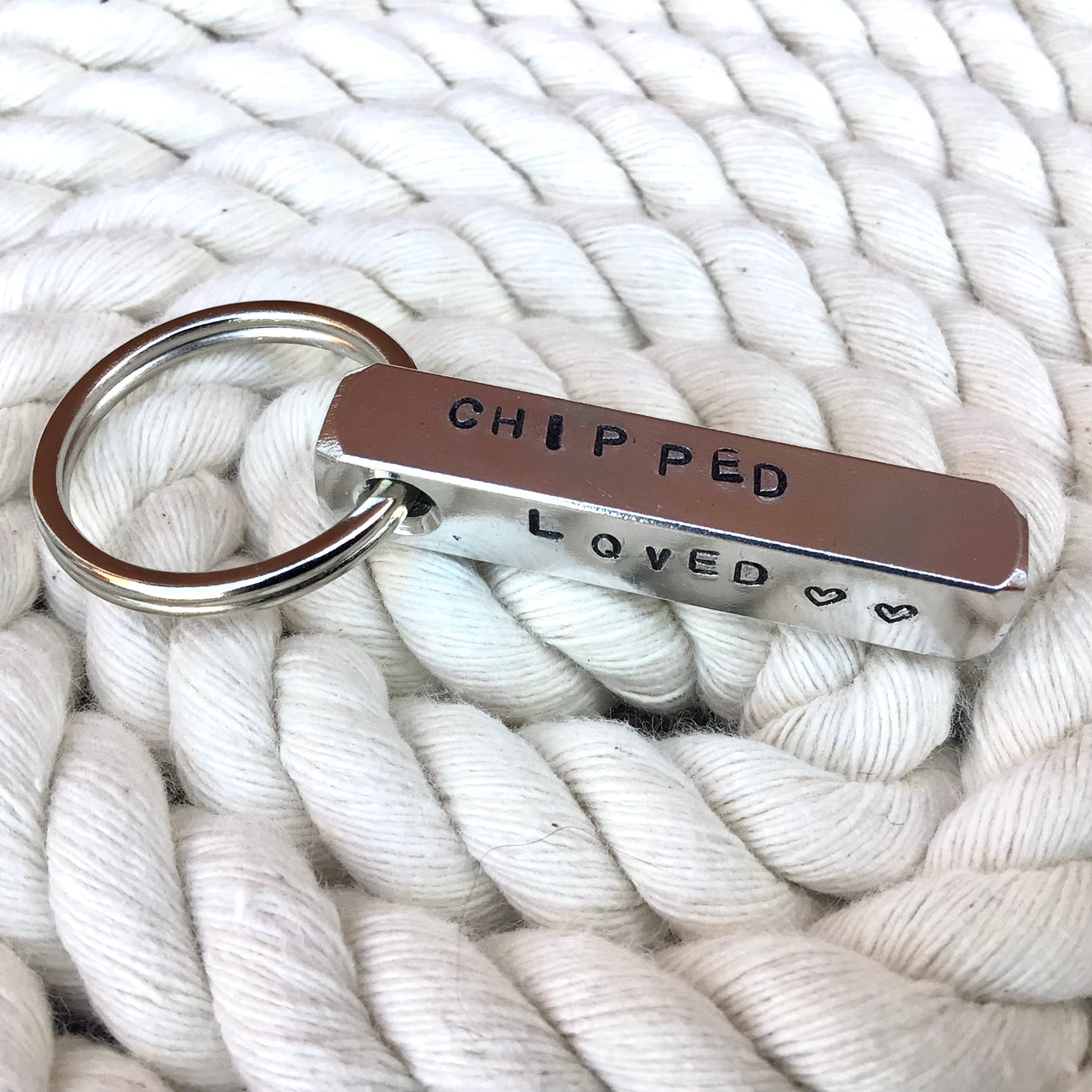 Solid Bar Hand Stamped ID Dog Tag