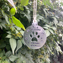 Load image into Gallery viewer, Personalised Hand Stamped Paw Bauble Christmas Decoration
