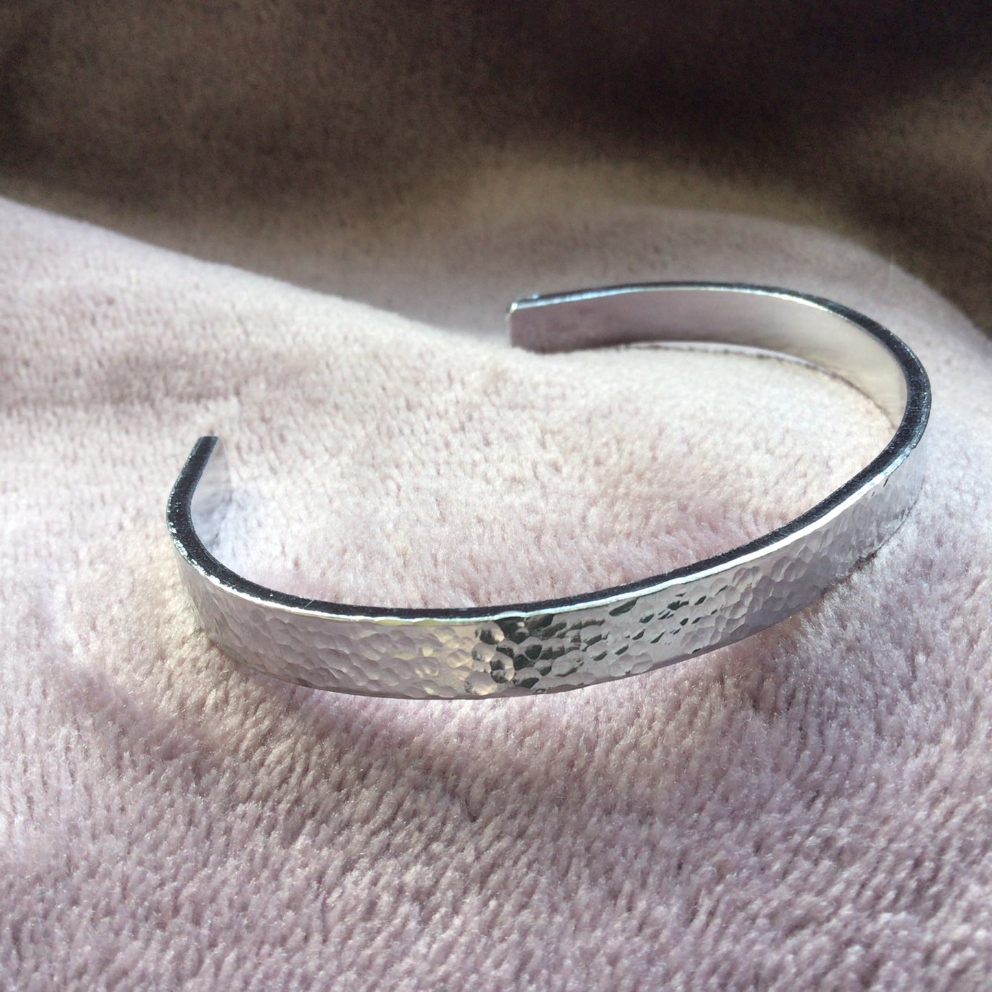 Textured Aluminium Cuff Bracelet - Personalised Wording Inside Cuff