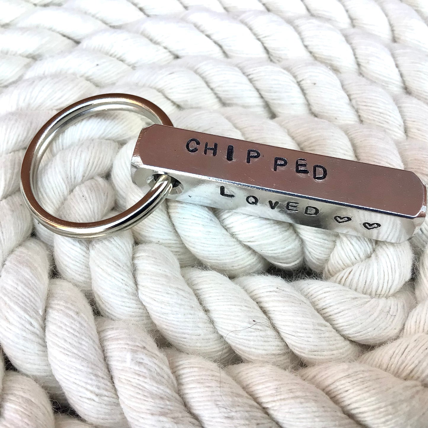 Solid Bar Hand Stamped ID Dog Tag