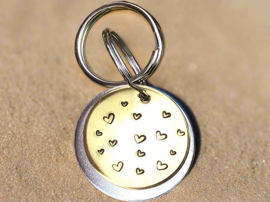 Heart Hand Stamped Dog Tag