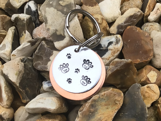 Paw Hand Stamped Dog Tag