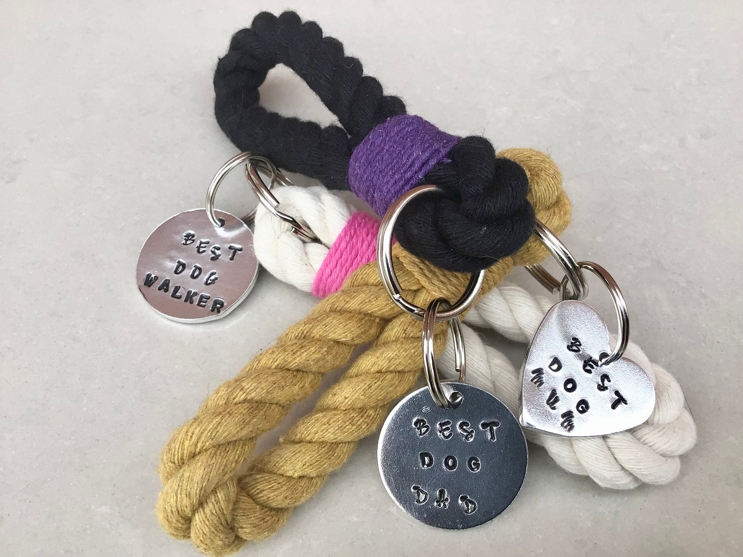 Dog Walker Rope Key Ring