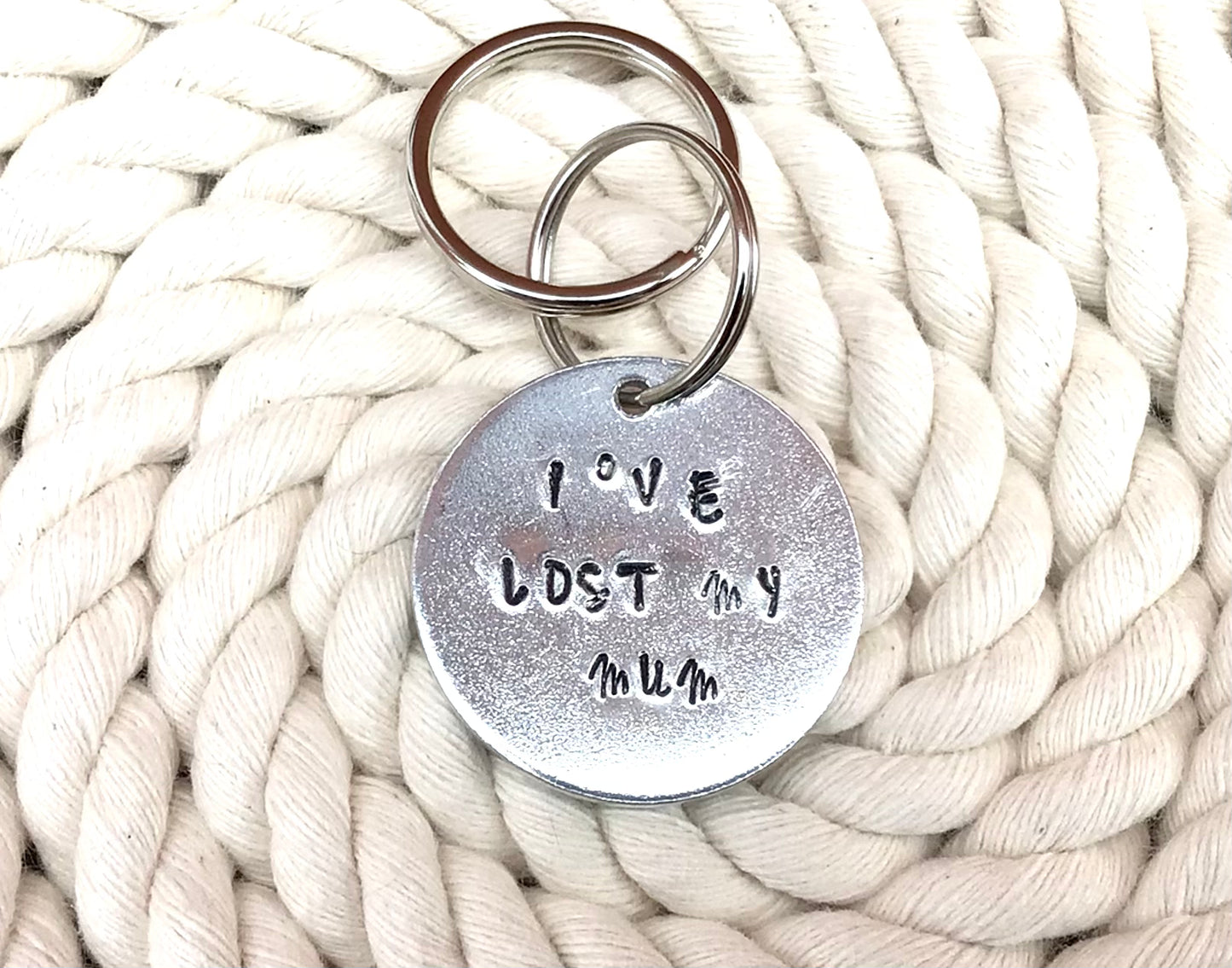 I’ve lost my mum Hand Stamped Dog Tag