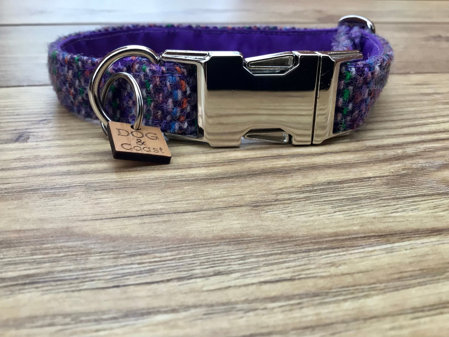 Purple Stripe Harris Tweed Collar