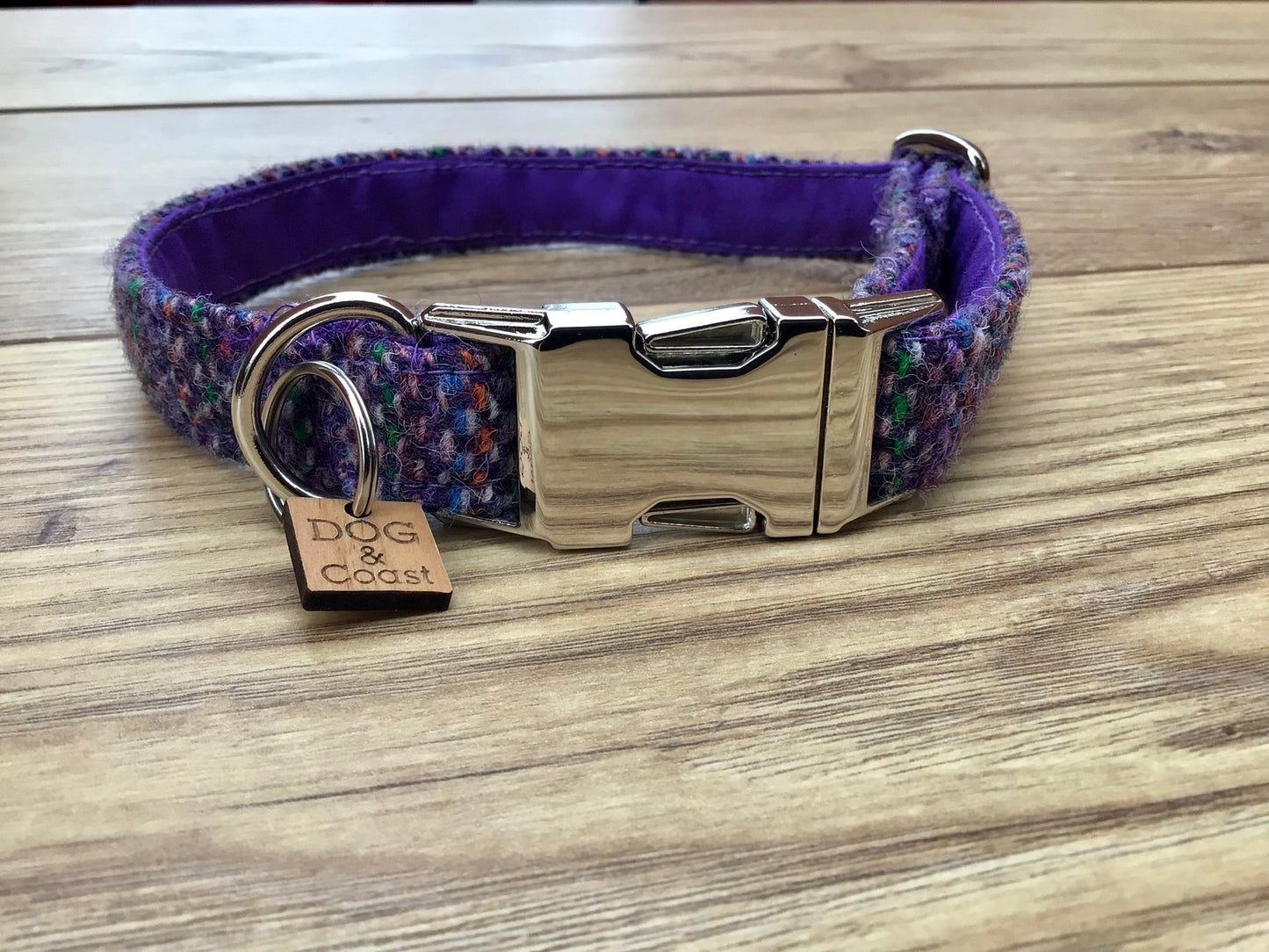 Purple Stripe Harris Tweed Collar