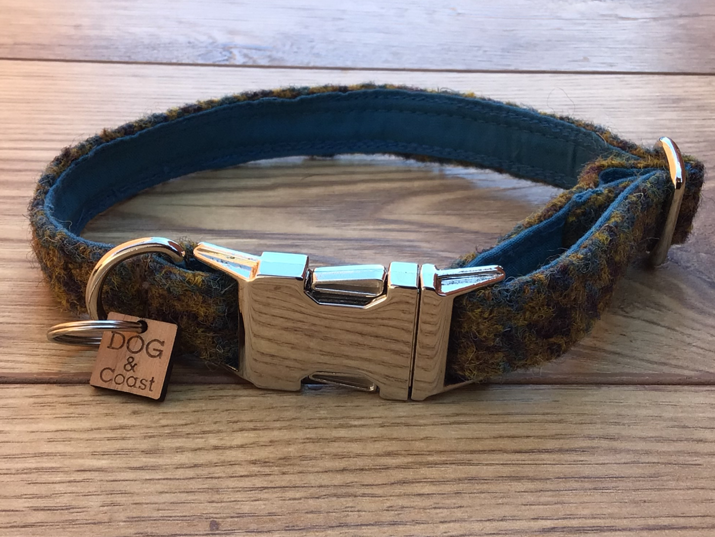 Brown & Turquoise Harris Tweed Collar