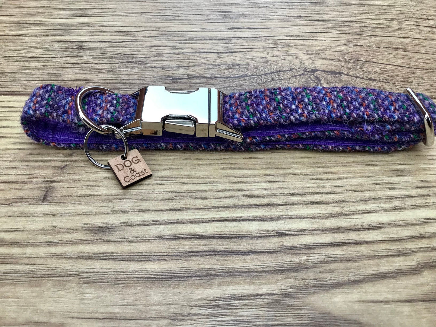 Purple Stripe Harris Tweed Collar