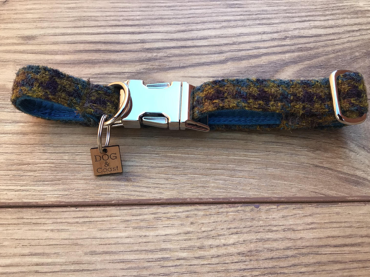 Brown & Turquoise Harris Tweed Collar