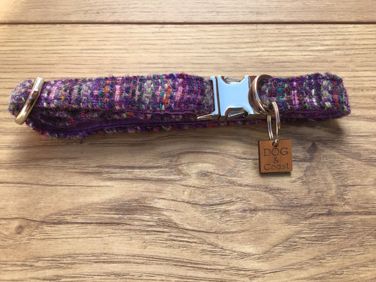 Purple Harris Tweed Collar