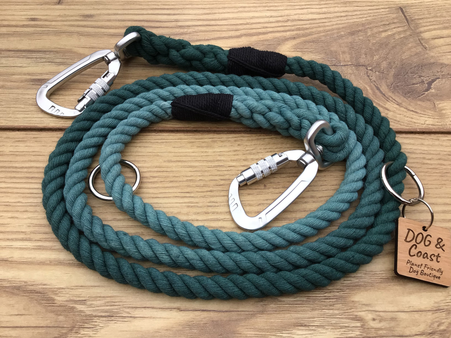 Green Ombré Double Ended Training Rope Lead